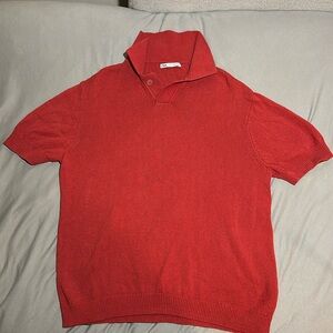 zara red polo shirt